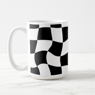 Schwarzweiß-Schachbrett Kaffeetasse