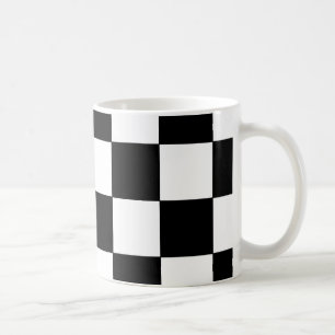 Schwarzweiss-Schachbrett-Retro Hipster Kaffeetasse