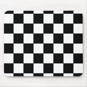 Schwarzweiss-Schachbrett-Retro Hipster Mousepad