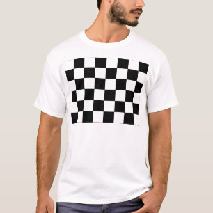 Schwarzweiss-Schachbrett-Retro Hipster T-Shirt