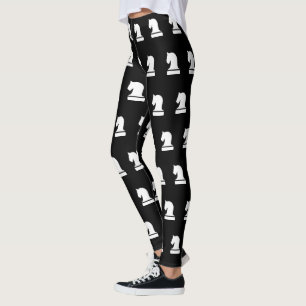 Schwarzweiß-Schachmuster-Leggings Leggings