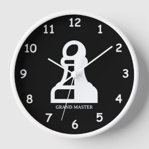 Schwarzweiß-Schachuhr-Design Uhr