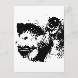 Schwarzweiß-Schimpanse Pop-Art Postkarte