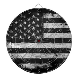 Schwarzweiss-Schmutz-amerikanische Flagge Dartscheibe