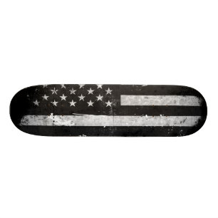 Schwarzweiss-Schmutz-amerikanische Flagge Skateboard