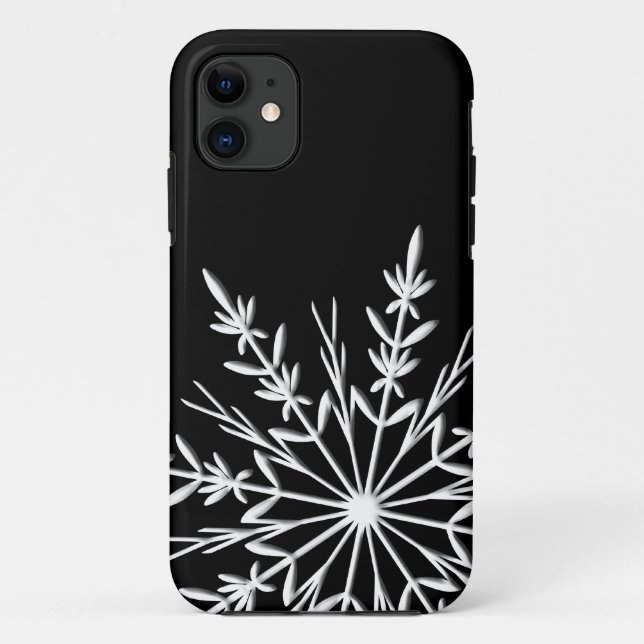 Schwarzweiss-Schneeflocke Case-Mate iPhone Hülle (Rückseite)