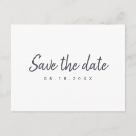 Schwarzweiß-Schriftzeichen Save the Date Ankündigungspostkarte