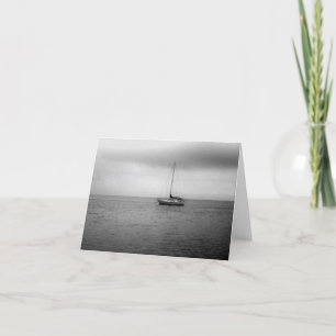 Schwarzweiss-Segelboot-Foto Karte