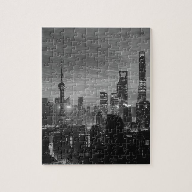 Schwarzweiss-Shanghai Puzzle (Vertikal)