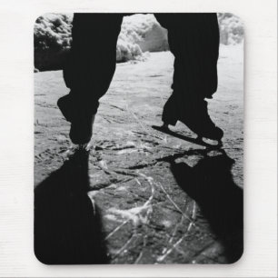 Schwarzweiss-Skate-Silhouette Mousepad