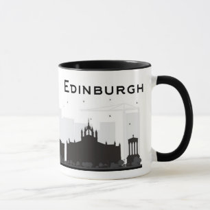 Schwarzweiss-Skyline Edinburghs Schottland   Tasse