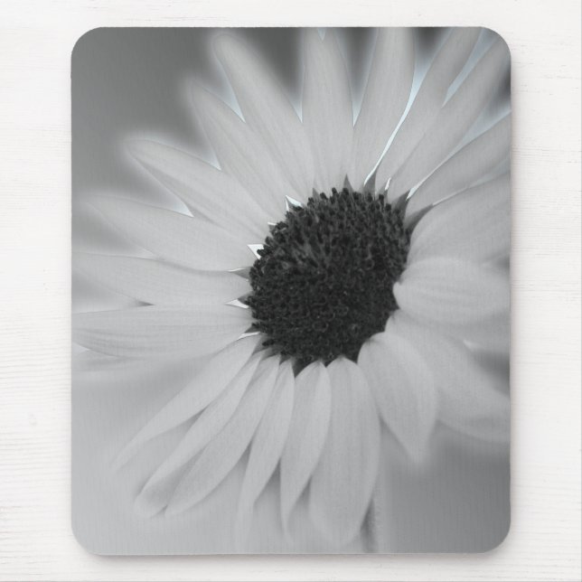 Schwarzweiss-Sonnenblume Mousepad (Vorne)