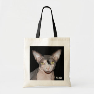 Schwarzweiss-Sphynx Katze der Taschen-  Tragetasche