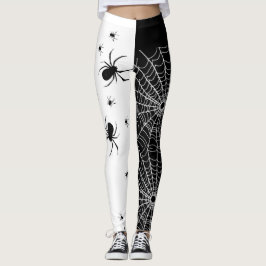 Schwarzweiss-Spinne Leggings