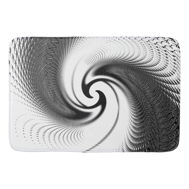 Schwarzweiss-Spirale Badematte (Vorderseite)