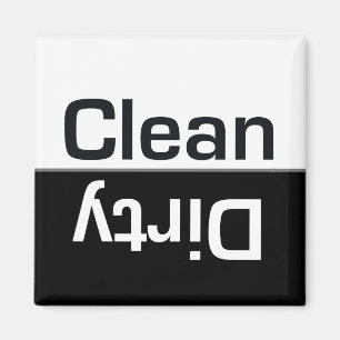 Schwarzweiss-Spülmaschinen-Sauber-Schmutziger Magnet