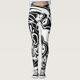 Schwarzweiss-Stammes- Leggings