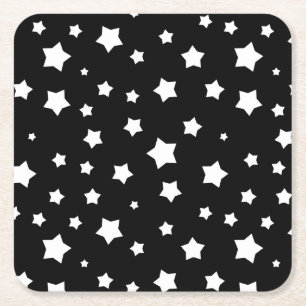 Schwarzweiss-Sternchen-Vereinbarung Rechteckiger Pappuntersetzer