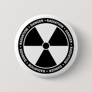 Schwarzweiss-Strahlungs-Symbol-Knopf Button
