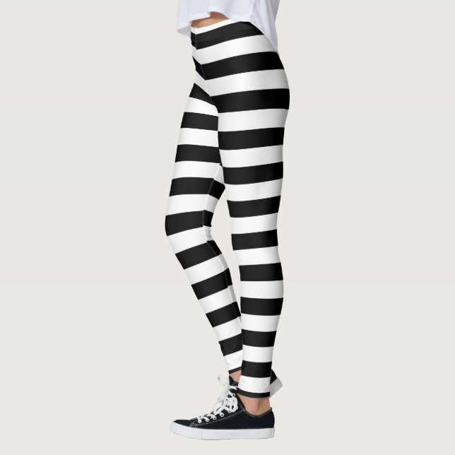 Schwarzweiss-Streifen Leggings (Links)