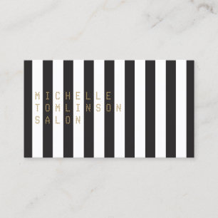 Schwarzweiss-Streifen-Salon-Visitenkarte Visitenkarte