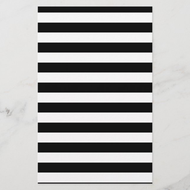 Schwarzweiss-Streifen-| Striped Entwurf Briefpapier (Vorderseite)