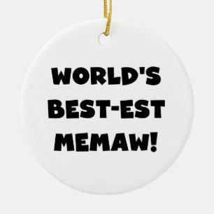 Schwarzweiss-T - Shirts des Gut-est Memaw der Welt Keramik Ornament