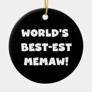 Schwarzweiss-T - Shirts des Gut-est Memaw der Welt Keramikornament