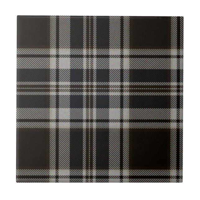 Schwarzweiss-Tartan-Fliese Fliese (Vorderseite)