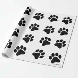 Schwarzweiss-Tatzen-Druck-Muster-Packpapier Geschenkpapier