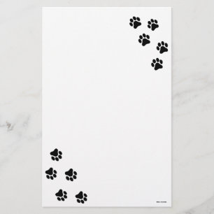 Schwarzweiss-Tatzen-Druck-Muster stationär Briefpapier