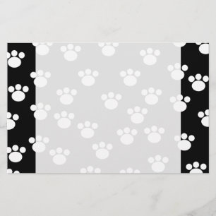 Schwarzweiss-Tiertatzen-Druck-Muster Briefpapier