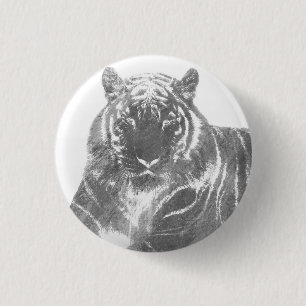 Schwarzweiß-Tiger Button
