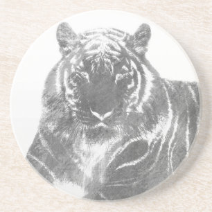 Schwarzweiß-Tiger Getränkeuntersetzer
