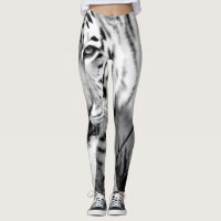 Schwarzweiss-Tiger-Leggings