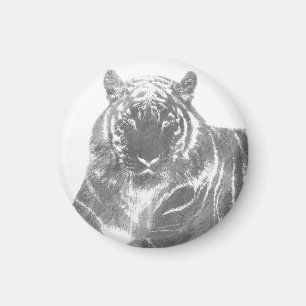 Schwarzweiß-Tiger Magnet