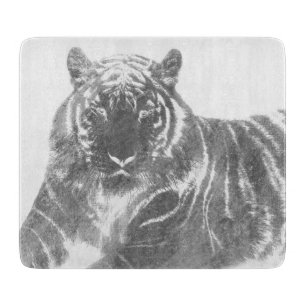 Schwarzweiß-Tiger Schneidebrett