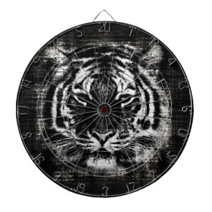 Schwarzweiß-Tiger Vintage Dartscheibe