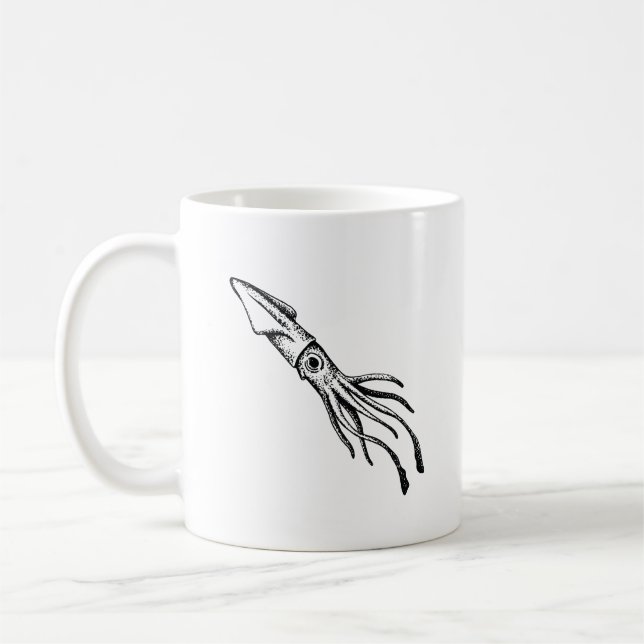 Schwarzweiss-Tintenfisch-Tasse Kaffeetasse (Links)