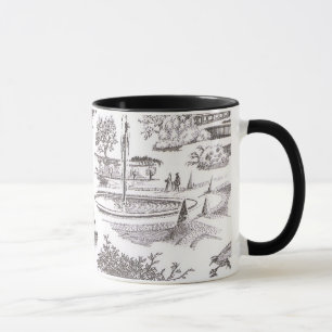 Schwarzweiss-Toile Druck-Kaffee-Tasse Tasse