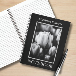 Schwarzweiß-Tulips-SpiralNotebook Notizbuch