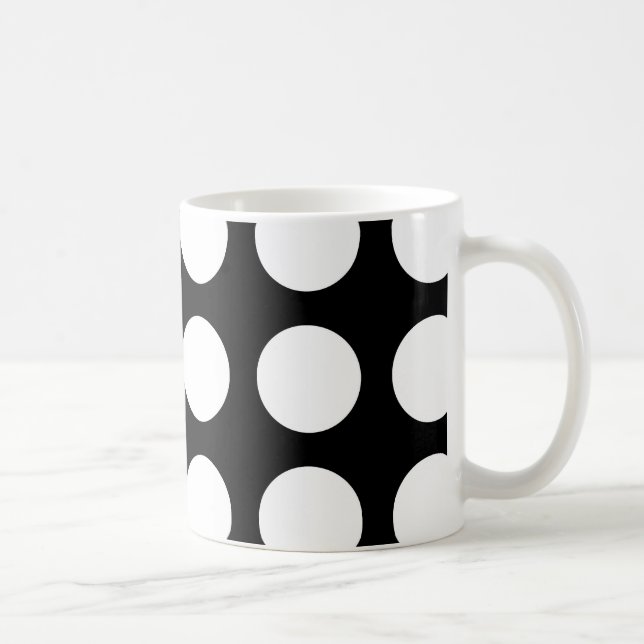 Schwarzweiss-Tupfen Kaffeetasse (Rechts)