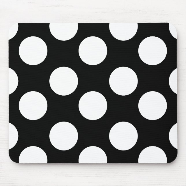 Schwarzweiss-Tupfen-Mausunterlage Mousepad (Vorne)