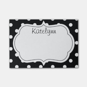 Schwarzweiss-Tupfen-Monogramm-Post-Itanmerkungen Post-it Klebezettel