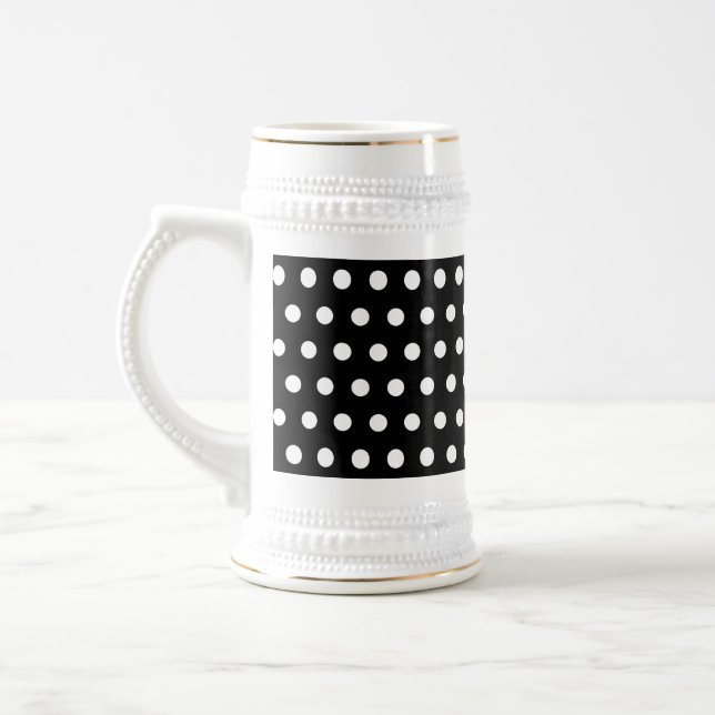 Schwarzweiss-Tupfen-Muster. Spotty. Bierglas (Links)