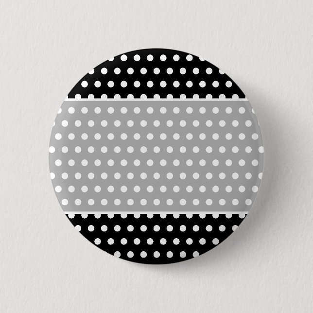 Schwarzweiss-Tupfen-Muster. Spotty. Button (Vorderseite)
