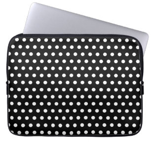 Schwarzweiss-Tupfen-Muster. Spotty. Laptopschutzhülle