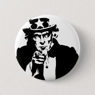 Schwarzweiss-Uncle Sam Ikone Button