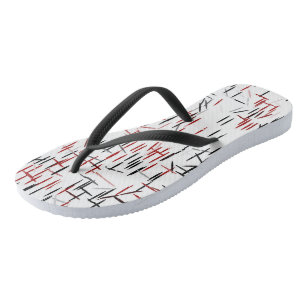 Schwarzweiß und Weiß abstrakt Flip Flops