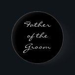 Schwarzweiss-Vater des Bräutigam-Knopfes Button<br><div class="desc">Schwarzweiss-Vater des Bräutigam-Knopfes</div>